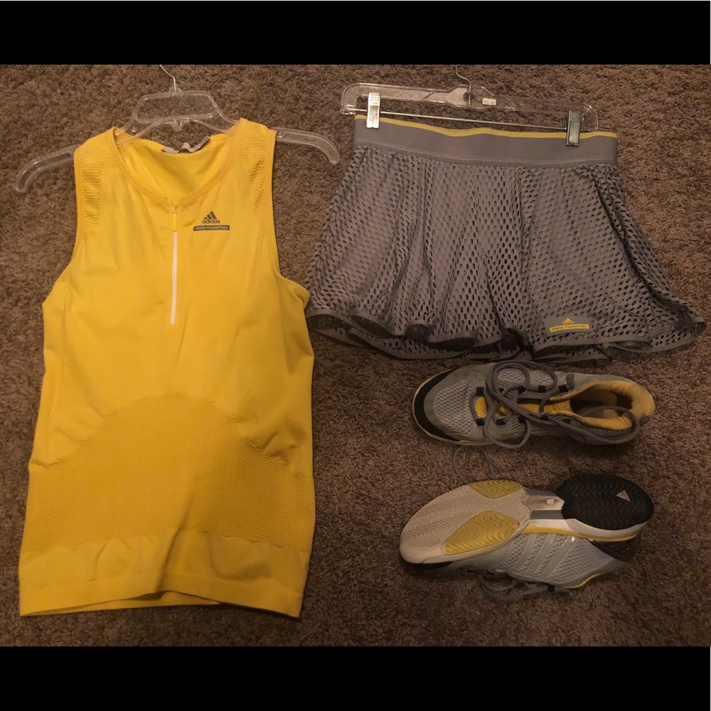 Stella McCartney tennis-skirt (S)/tank(M)/shoes(8)